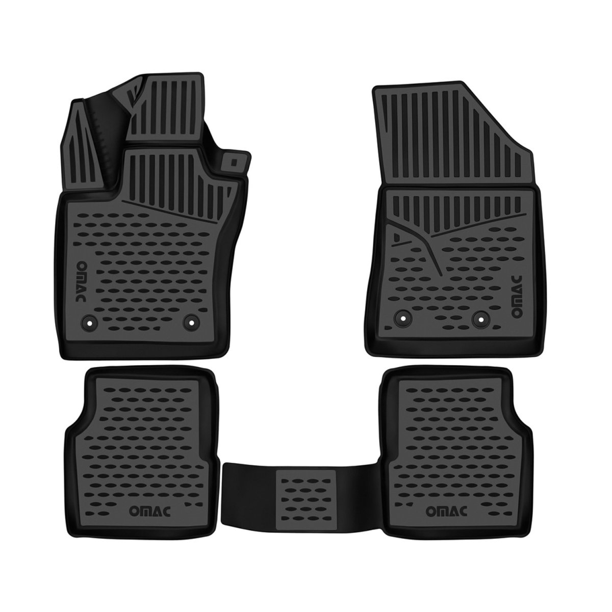 Jeep Compass Floor Mats - Omac - Rubber TPE - Black - 2017-2025 Jeep Compass Floor Mats - Omac - Rubber TPE - Black - 2017-2025